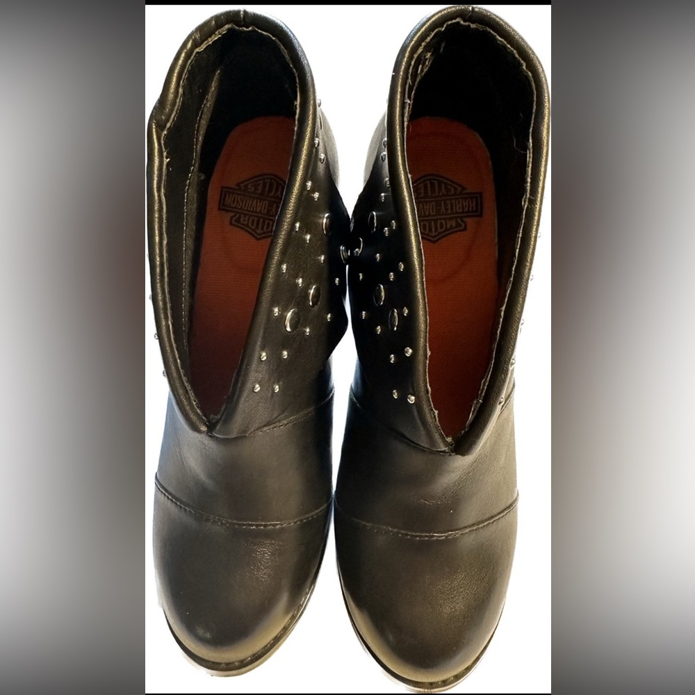 Harley Davidson Studded Black Heeled Booties